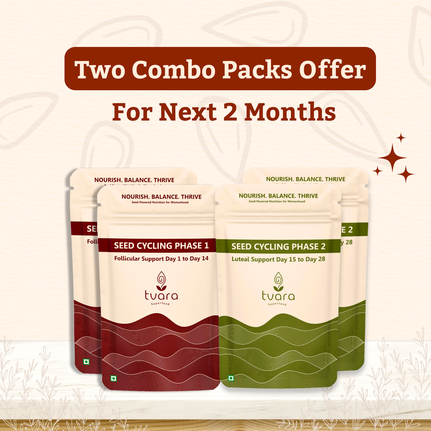 Tvara Seed Cycling Ritual Combo – 2 Month Pack (Best Value)